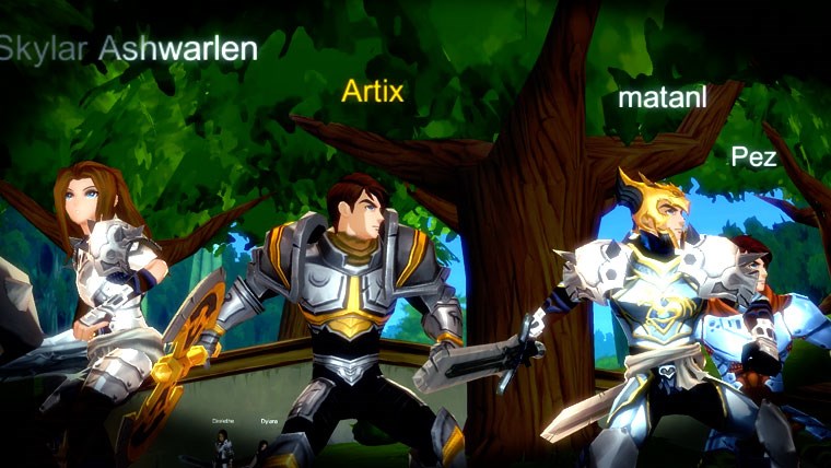 Artix and friends fighting in the forest.
