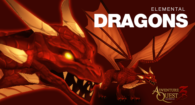 Elemental Dragons in AdventureQuest 3D