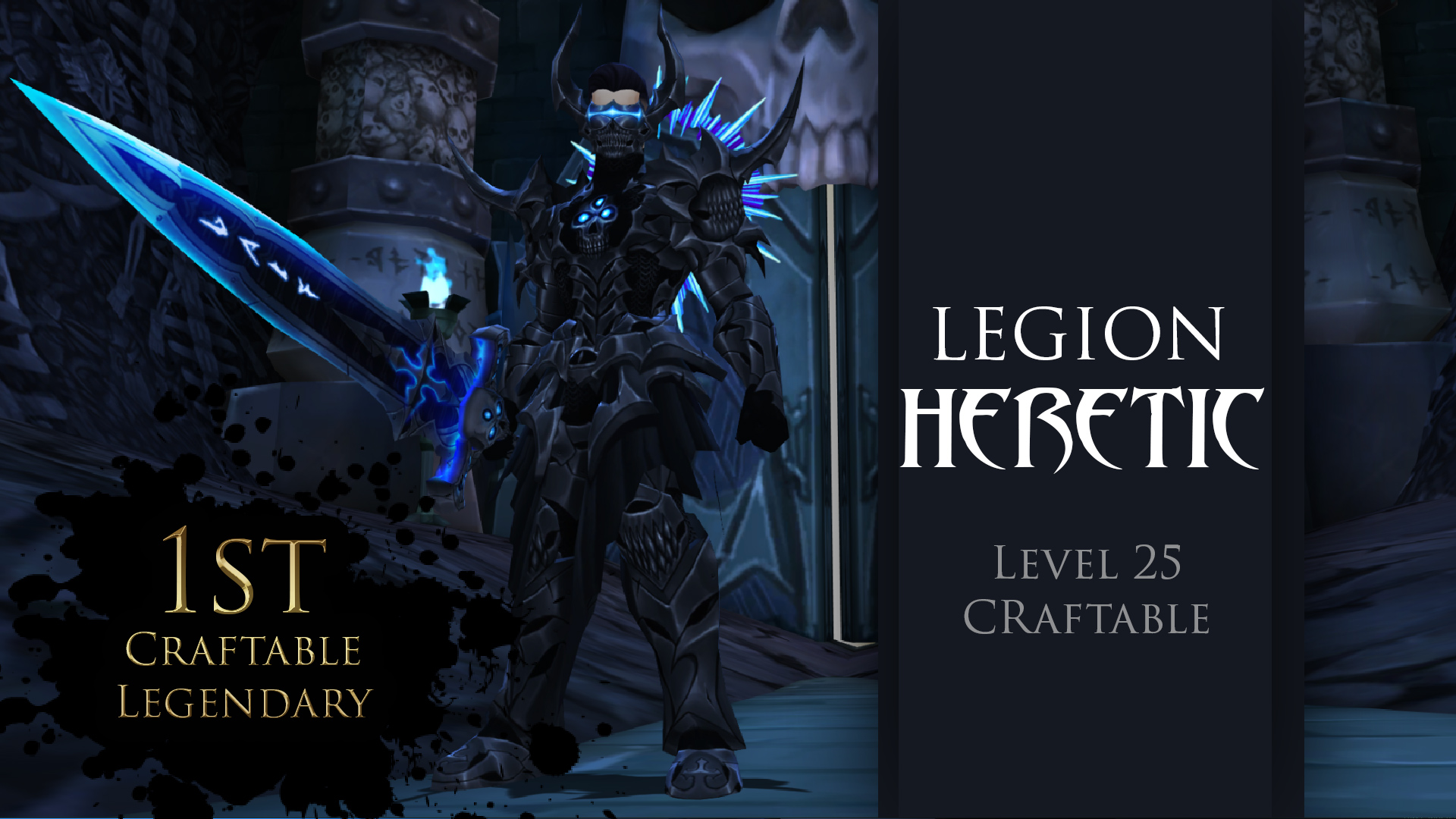 Legion Heretic armor is level 25 and the 1st craftable legendary