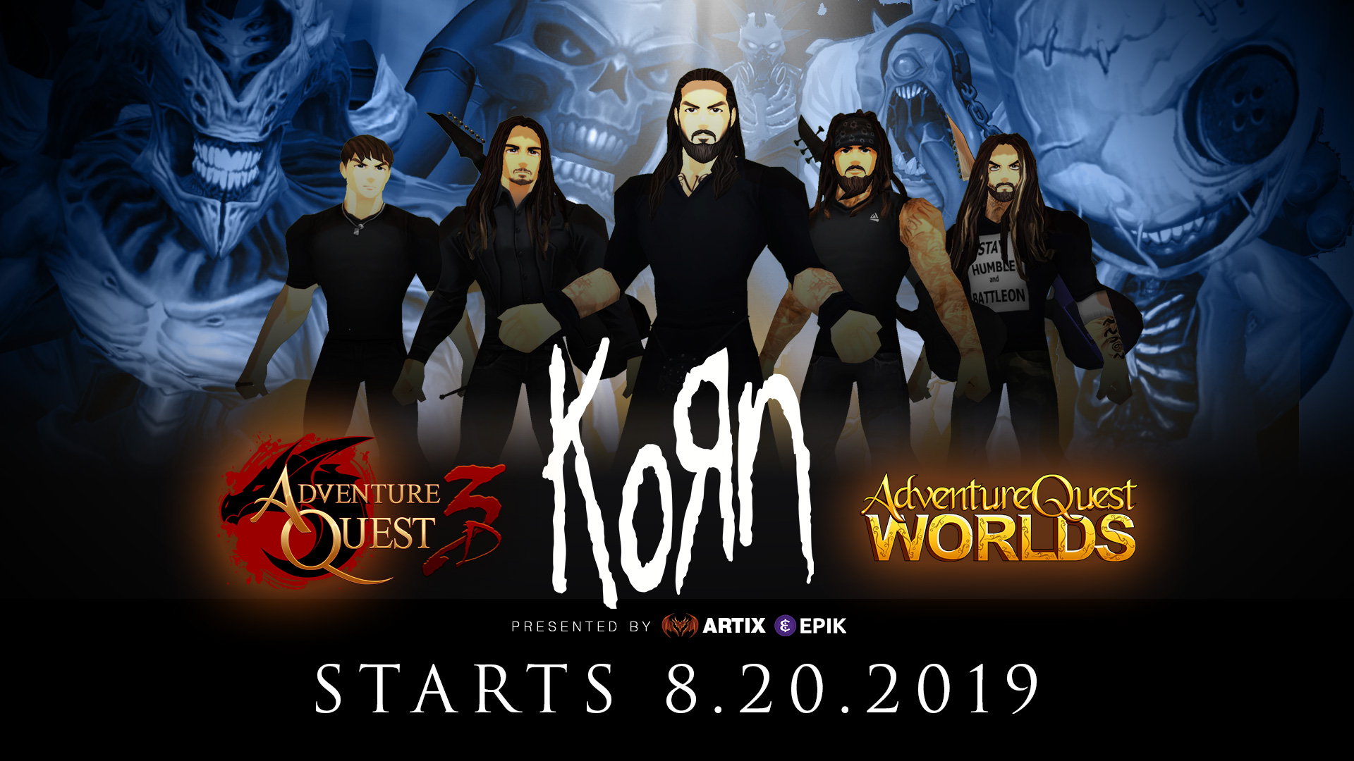 Korn video game battle concert in AdventureQuest 3D
