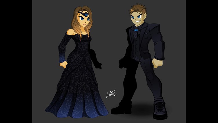 Dage wedding dress and suit in AdventureQuest Worlds