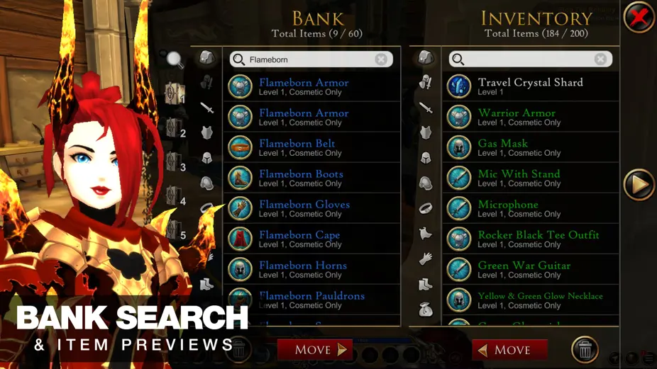 AdventureQuest 3D Bank Search