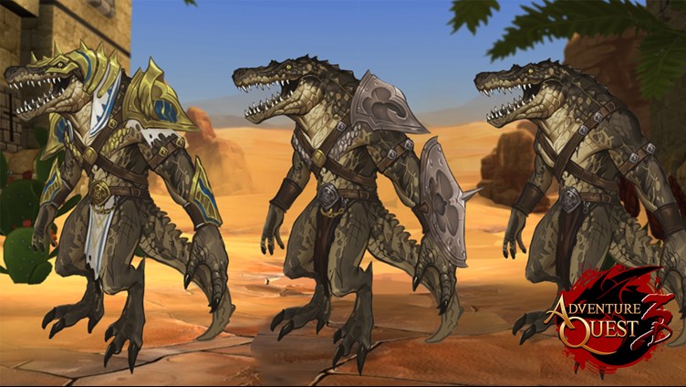 Crocodile People of the SandSea Desert in AdventureQuest 3D