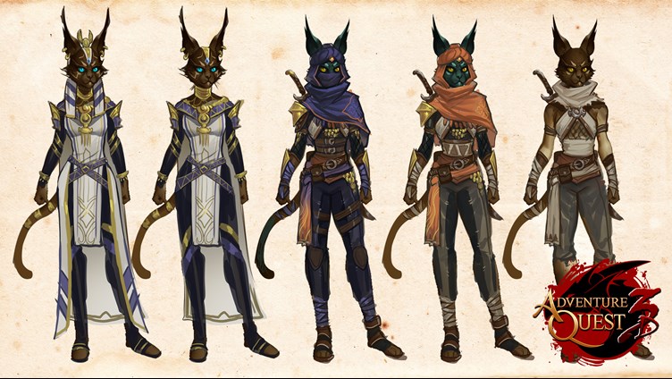 Cat people of the Sandsea Desert in AdventureQuest 3D